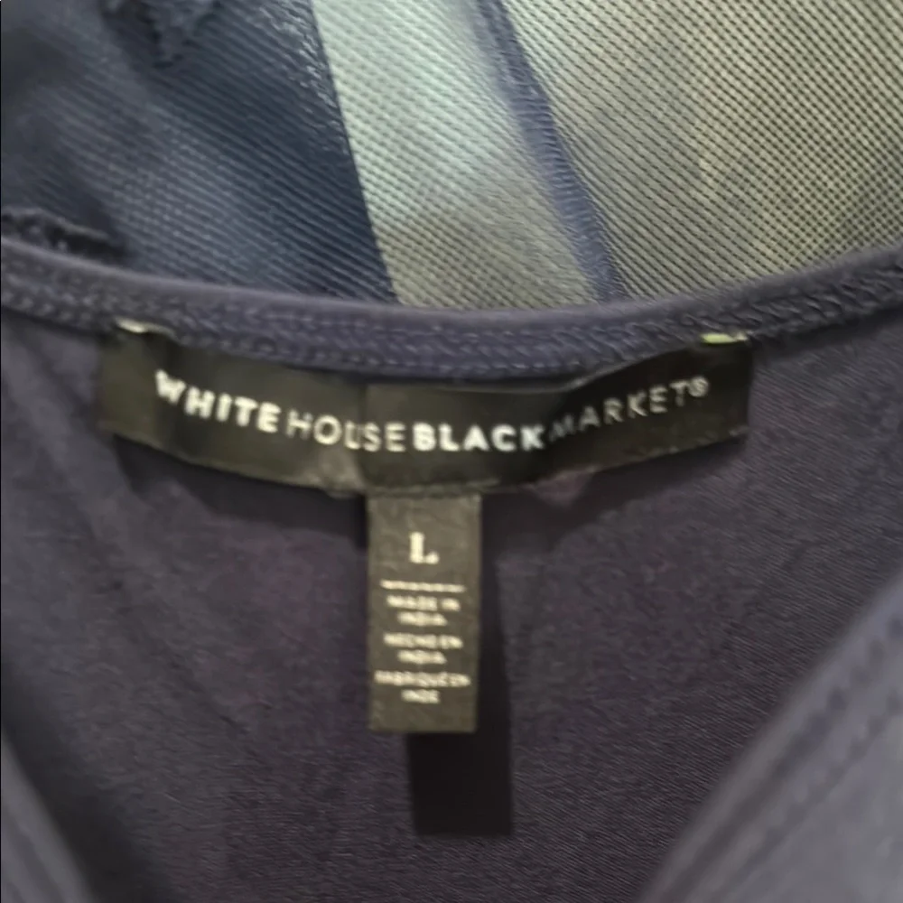 Elegant Navy Sheer Blouse - Picture 8 of 10